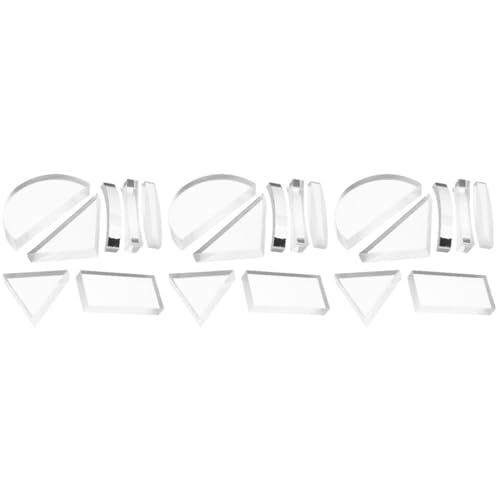 TOPPERFUN 3 Sätze Optisches Linsenset Optical Prism Physik Experimente Konvexe Linsen Schulwissenschaftsexperimente Optische Linse Aus Glas Konvexe Konkave Linse Transparent 7 Stück * 3 von TOPPERFUN