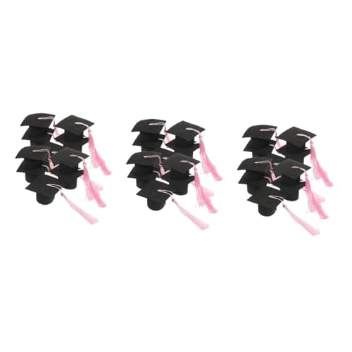 TOPPERFUN 3 Stück Cupcake-topper Für Die Abschlussfeier Junggesellenhüte Kappe Grad Cap Cupcake Topper Dekorationen Doktorhut-topper Grad-mütze-kuchen-ornament Papier Black TOPPERFUN 3 Stück Cupcake-topper Für Die Abschlussfeier Junggesellenhüte Kappe Grad Cap Cupcake Topper Dekorationen Doktorhut-topper Grad-mütze-kuchen-ornament Papier Black von TOPPERFUN