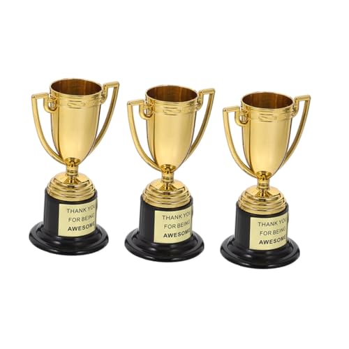 TOPPERFUN 3 Stück Kleine Trophäen Mini Trophäen Massenpreis Für Kindersportwettbewerbe Mini Trophäen Und Medaillen Massenspielzeug Für Preise Winzige Trophäe Wiederverwendbar von TOPPERFUN