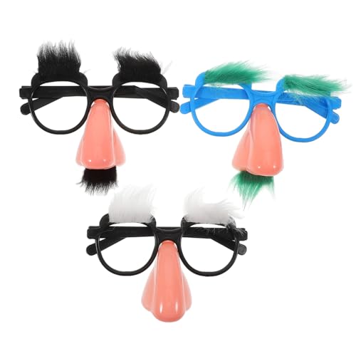 TOPPERFUN 3 Stück Lustige Brille mit Großer Nase und Augenbrauen Teiliges aus Leichtem Kunststoff für Halloween Party Kostüm Requisiten Vielseitig und für Karneval Cosplay von TOPPERFUN