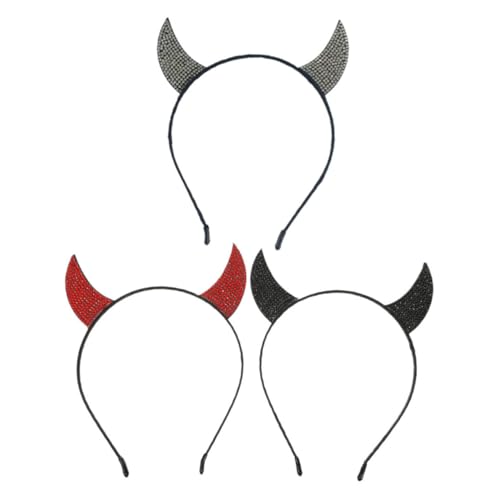 TOPPERFUN 3 Stück Stirnband aus Teufelshorn Halloween Accessoire Teufel Kopfbedeckung Hörner Cosplay Zubehör Stirnband aus Horn Halloween-Party-Stirnbänder Halloween-Party-Haarreifen Stoff TOPPERFUN 3 Stück Stirnband aus Teufelshorn Halloween Accessoire Teufel Kopfbedeckung Hörner Cosplay Zubehör Stirnband aus Horn Halloween-Party-Stirnbänder Halloween-Party-Haarreifen Stoff von TOPPERFUN