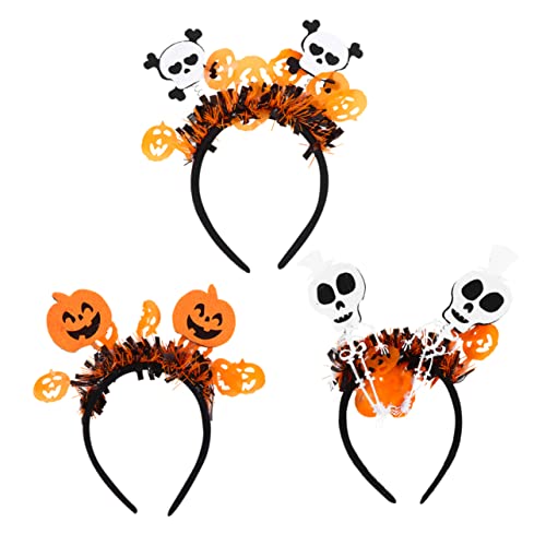 TOPPERFUN 3 Stück Teiliges Halloween Haarband Kürbis Schädel Skelett für Kostümpartys Fotoshootings Leicht Tragbar Deko für Mädchen TOPPERFUN 3 Stück Teiliges Halloween Haarband Kürbis Schädel Skelett für Kostümpartys Fotoshootings Leicht Tragbar Deko für Mädchen von TOPPERFUN