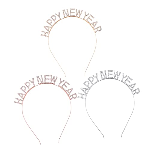 TOPPERFUN 3 Stück Teiliges Happy Year Haarreif aus Funkelnden Kristallbuchstaben Gold Roségold und Silber Leichtes Party Haarband für Mädchen und Festliche Neujahrsdekoration TOPPERFUN 3 Stück Teiliges Happy Year Haarreif aus Funkelnden Kristallbuchstaben Gold Roségold und Silber Leichtes Party Haarband für Mädchen und Festliche Neujahrsdekoration von TOPPERFUN