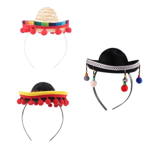 TOPPERFUN 3 Stück Teiliges Set Mexikanische Haarschmuck Kostüm Accessoires mit Kreativen Mini Haarbändern für Festival Karneval und Cosplay Zufällige Farbe Zufällige Farbe von TOPPERFUN