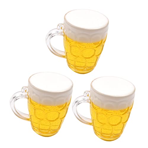 TOPPERFUN 3Stücke Bierkrug Kuchendekoration Simulation Bierglas Zubehör für Geburtstagstorten für Oktoberfestfeiern und Langlebig Perfektes Cake Topper von TOPPERFUN