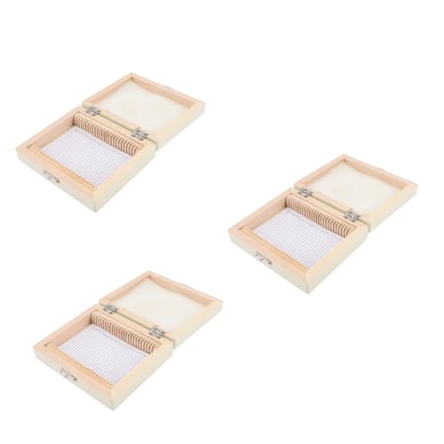 TOPPERFUN 3er-packung Biologische Slice-box Kästen Für Mikroskop-objektträger Exemplare Lagerung Klein Vorbereitet Gleiten Container Scheibe Holz Beige von TOPPERFUN