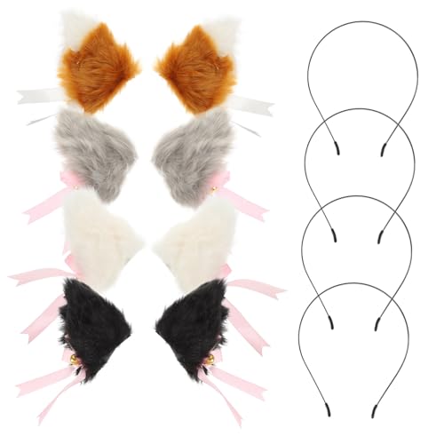 TOPPERFUN 4 Paare Plüsch Katzenohren Haarklammern mit Glocken Niedliches Cosplay Haar accessoire Weiche Schleifen haarspangen für Mädchen und Damen Vielseitiger Haarschmuck für Kostüm und TOPPERFUN 4 Paare Plüsch Katzenohren Haarklammern mit Glocken Niedliches Cosplay Haar accessoire Weiche Schleifen haarspangen für Mädchen und Damen Vielseitiger Haarschmuck für Kostüm und von TOPPERFUN
