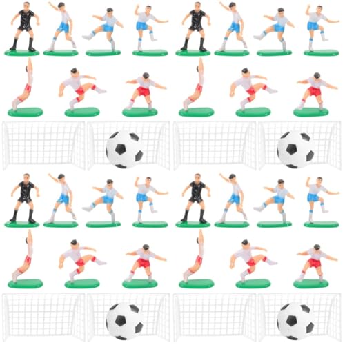 TOPPERFUN 4 Sätze Fußball Kuchen Dekoration Fußballdekoration für Kuchen Cupcake-Dekorationen für Fußballspiele Topper fußball tortendeko Soccer Kuchen Dekoration Kuchen -Dekore Miniatur PVC von TOPPERFUN