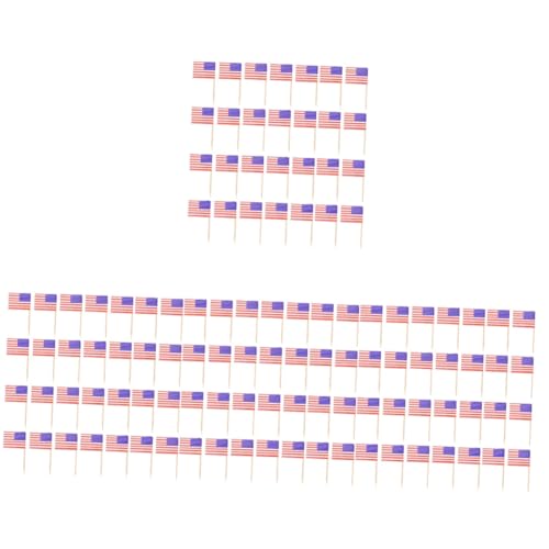 TOPPERFUN 4 Sätze Papierkuchenflagge Usa Flaggen Kuchendekoration US Zahnstocherflaggen Geburtstagsparty Kuchendekorationen Kleine Usa Flagge Cupcake Topper 200 Stück * 4 von TOPPERFUN