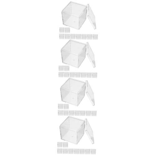 TOPPERFUN 4 Sätze Transparente Kunststoffbox Lagerung Anzeige Mineral Container Acryl Vitrine Box Aufbewahrungsdose Schmuckbox Vitrinen Kleiner Probenkoffer Musterkoffer 10 Stück * 4 von TOPPERFUN