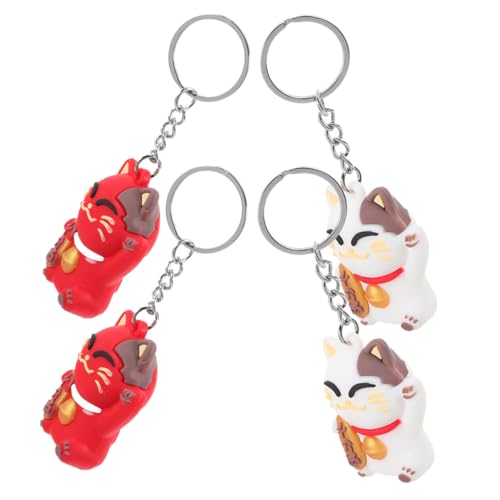TOPPERFUN 4 Stück Teiliges Maneki Neko Schlüsselanhänger aus Weichem Polyethylen Bunte Japanische Glückskatze Anhänger für Geldbörse Rucksack und Autoschlüssel Langlebiges Cartoon TOPPERFUN 4 Stück Teiliges Maneki Neko Schlüsselanhänger aus Weichem Polyethylen Bunte Japanische Glückskatze Anhänger für Geldbörse Rucksack und Autoschlüssel Langlebiges Cartoon von TOPPERFUN