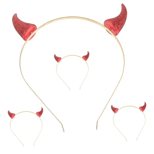 TOPPERFUN 4 Stück Teiliges Rotes Horn Stirnband mit Goldenem Glitzer Originelles Unisex Ochsenhorn Haarreifen Cosplay Party Haaraccessoire Langlebig und Rutschfest für Halloween und Kostüme TOPPERFUN 4 Stück Teiliges Rotes Horn Stirnband mit Goldenem Glitzer Originelles Unisex Ochsenhorn Haarreifen Cosplay Party Haaraccessoire Langlebig und Rutschfest für Halloween und Kostüme von TOPPERFUN