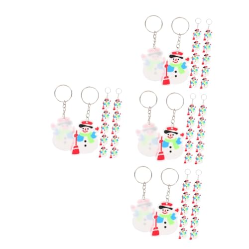 TOPPERFUN 48 Stk. Teiliges Weihnachts-schlüsselanhänger- Bunte Pvc-anhänger mit Weihnachtsmann-motiv Langlebig und Kreative Partygeschenke für Taschen Autoschlüssel-dekoration von TOPPERFUN