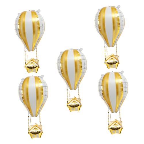TOPPERFUN 5 Stück Aluminium Folienballons Hot Air Balloon Dekoration für Kindergeburtstag Festivals und Veranstaltungen Hochwertige Langlebige und Farbenfrohe Partydeko von TOPPERFUN