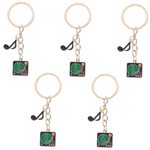 TOPPERFUN 5 Stück Grammophon Schlüsselanhänger Ring Schlüsselanhänger Für Frauen Musik Ornamente Accessoire Liebhaber Party Retro Süßer Vinyl Schallplatten von TOPPERFUN