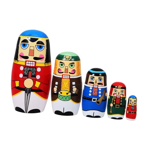TOPPERFUN 5 Stück Weihnachtliche Russische Puppen Teiliges aus Stapelbare Figuren für Kreative Dekoration für Schlafzimmer Wohnzimmer Kindergarten TOPPERFUN 5 Stück Weihnachtliche Russische Puppen Teiliges aus Stapelbare Figuren für Kreative Dekoration für Schlafzimmer Wohnzimmer Kindergarten von TOPPERFUN