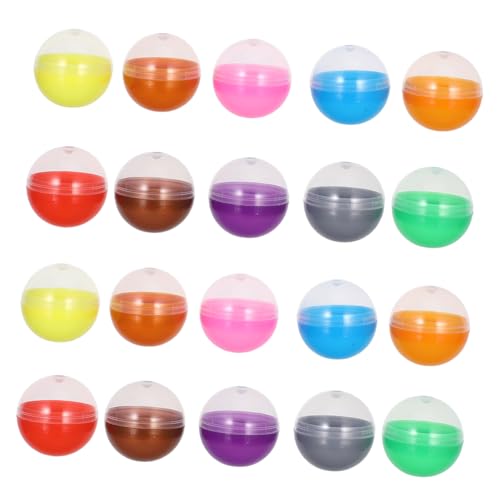 TOPPERFUN 50 Stück Durchscheinende Macaron-Farbschalen 1 26 Zoll Leere Automatenkapseln Farbige Runde Pp-Kapseln In Großpackung Kleiner Plastikbehälter Für Osterparty- von TOPPERFUN