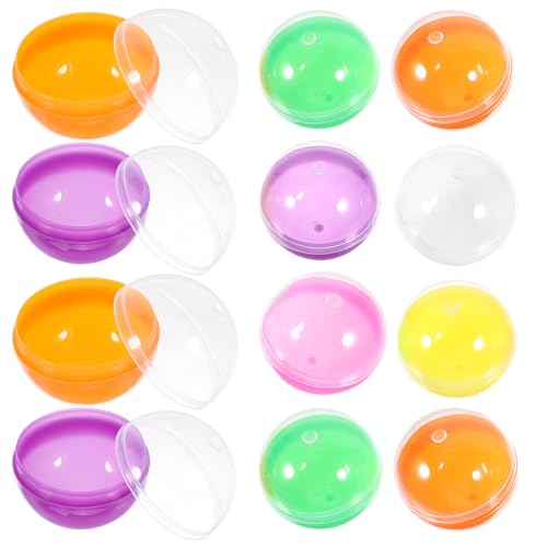 TOPPERFUN 50 Stück Durchscheinende Macaron-Farbschalen 4 5 cm Leere Automatenkapseln Farbige Runde Pp-Kapseln In Großpackung Kleiner Plastikbehälter Für Osterparty- von TOPPERFUN