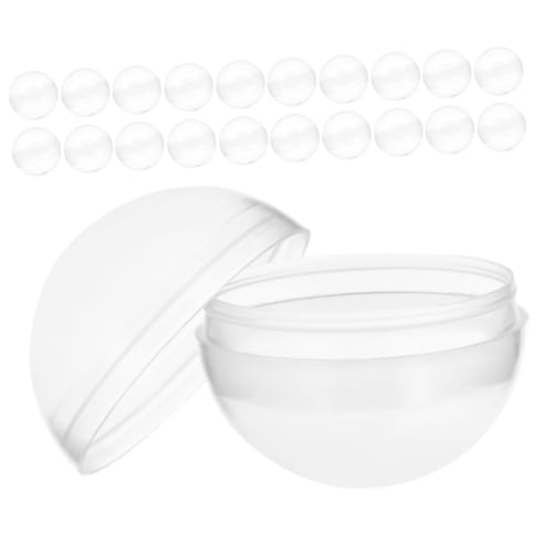 TOPPERFUN 50 Stück Muscheln Kleine Plastikbälle Verkaufsautomat Durchsichtige Runde Verkaufskapseln Muscheln Zum Basteln Münzhalter Kapseln Leere Kapseln Großpackung Preiskapseln von TOPPERFUN