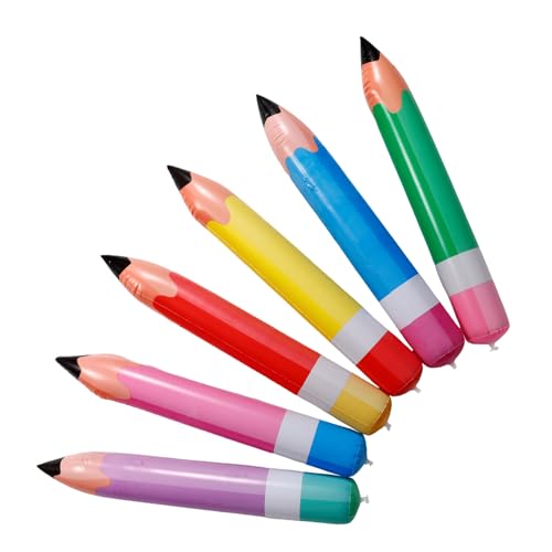 TOPPERFUN 6 Stück Giant Inflatable Pencil Aufblasbare Bleistifte und Dekoration für Schulanfang Kindergeburtstage und Klassenzimmerfeiern von TOPPERFUN