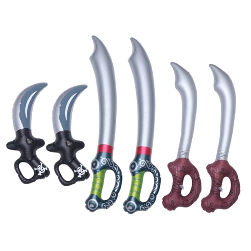 TOPPERFUN 6 Stück Teiliges Aufblasbares Piratenschwert für Sicher und Kreativ Verschiedene Groß Mittel Klein für Piraten Mottopartys Halloween Cosplay und Outdoor Spielspaß TOPPERFUN 6 Stück Teiliges Aufblasbares Piratenschwert für Sicher und Kreativ Verschiedene Groß Mittel Klein für Piraten Mottopartys Halloween Cosplay und Outdoor Spielspaß von TOPPERFUN