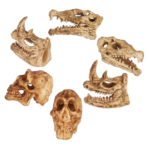 TOPPERFUN 6Stücke Realistische Tierschädel Dekoration Langlebige Figuren aus Plastik für Aquarium und Heimdekoration Verarbeitung von TOPPERFUN