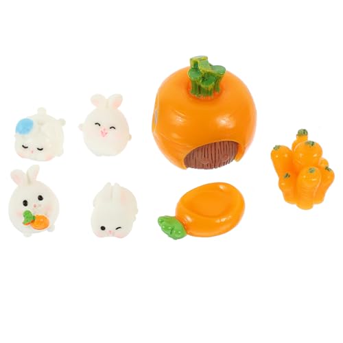 TOPPERFUN 7Stücke Teiliges Mini Kaninchen Niedliche Kaninchenfiguren für Miniaturgärten Puppenhäuser und Tischdekoration Karotten und Karottenhaus DIY Landschaftsdekoration TOPPERFUN 7Stücke Teiliges Mini Kaninchen Niedliche Kaninchenfiguren für Miniaturgärten Puppenhäuser und Tischdekoration Karotten und Karottenhaus DIY Landschaftsdekoration von TOPPERFUN