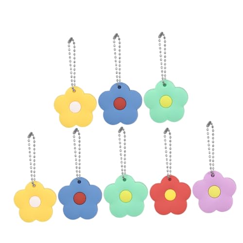 TOPPERFUN 8 Stck. Teiliges Silikon Schlüsselabdeckungsset Blumenform Langlebige Bunte Schlüsselhüllen für Haus und Autoschlüssel Rutschfeste Schlüsselkappen zur Einfachen Identifikation von TOPPERFUN