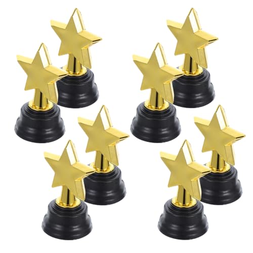 TOPPERFUN 8 Stück Fünfzackige Sterntrophäe Kleine Trophäe Mini Trophäe Basketballtrophäen Trophäenpokal Trophäen Preistrophäen Für Belohnungsturniere Gewinnpreistrophäen Für von TOPPERFUN