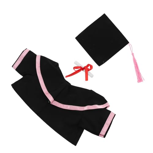 TOPPERFUN Abschlussbär-Outfit Bären-Abschlussschal Mini-Abschlusskappen für Stofftiere Stofftierkleidung Kleidung für Stofftiere Bärenpuppe verkleiden sich Papier Rosa von TOPPERFUN
