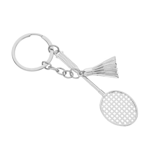 TOPPERFUN Badmintonschläger-Schlüsselanhänger Badmintonzubehör Tennis-Hängedekoration Professioneller Badmintonschläger Badminton -Zubehör Zinklegierung Silver von TOPPERFUN