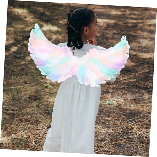 TOPPERFUN Bunte Kleine Federflügel Schutzengel Kostüm Bühnenrequisiten für Fasching Party Fotoshooting Fee Mädchen von TOPPERFUN