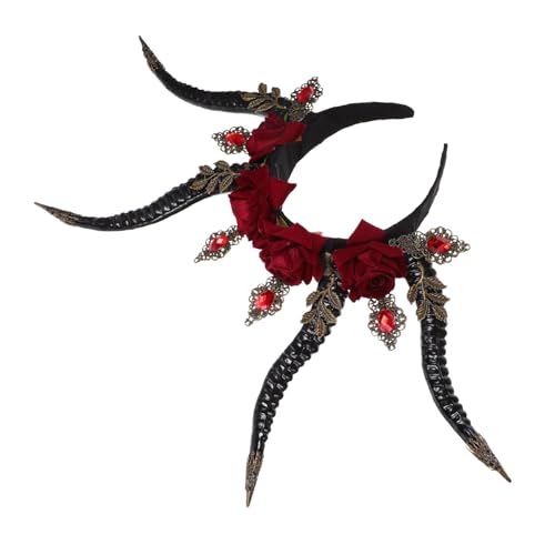 TOPPERFUN Cosplay Teufelshorn Haarreif aus Hochwertigem Kunststoff Leichter Bequemer Kopfschmuck mit Hörnern für Halloween Karneval Geburtstags Maskenpartys von TOPPERFUN