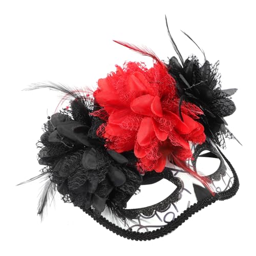 TOPPERFUN Day Of The Dead Masquerade Maske mit Blumenmotiv Leichte Halloween Cosplay Maske für Karneval Kostüm Party und Tanzshows Tragbar und für Erwachsene von TOPPERFUN