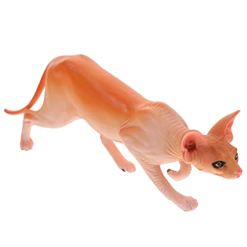 TOPPERFUN Dekorative Kätzchenfigur Realistische Haarlose Katzenstatue Kleines Katzenornament Pädagogisches für Wohn und Büroz Decor von TOPPERFUN