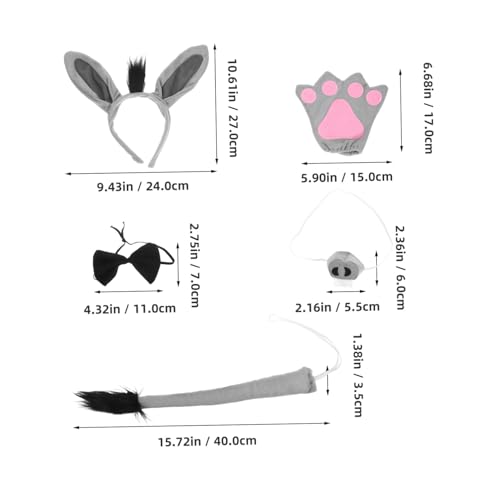 TOPPERFUN Esel Kostüm Haarreif Set mit Süßen Ohren und Bequemem Sitz Langlebiges Zubehör für Tiermottopartys Karneval und Kindgerechtes Cosplay von TOPPERFUN