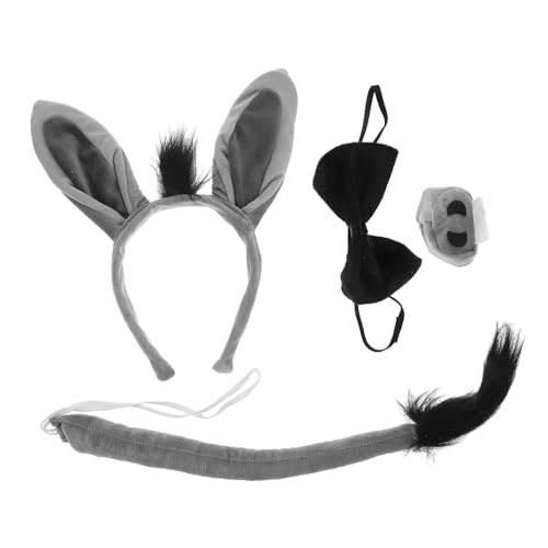 TOPPERFUN Esel Kostüm Set Tier Haarreif mit Ohren und Nase für Geburtstag Halloween Karneval Cosplay Kreatives Buntes Tierkostüm Zubehör für Fantasievolles Rollenspiel von TOPPERFUN