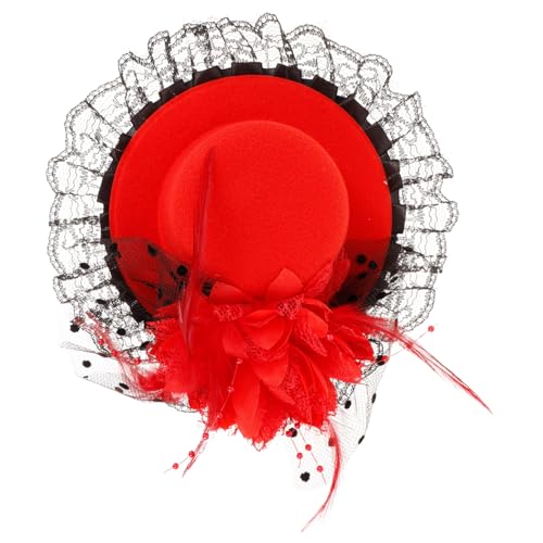 TOPPERFUN Fascinator Mini Hut mit Haarklammer und für Roter Hut für Teepartys und Kostüme Langlebiges und Sicheres Material Perfektes Accessoire für Kleine Mädchen TOPPERFUN Fascinator Mini Hut mit Haarklammer und für Roter Hut für Teepartys und Kostüme Langlebiges und Sicheres Material Perfektes Accessoire für Kleine Mädchen von TOPPERFUN