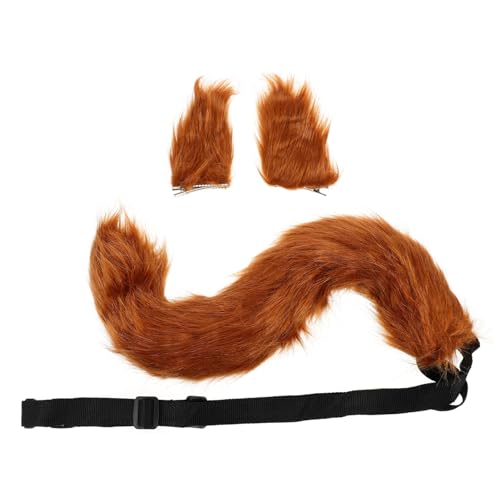 TOPPERFUN Fuchsohren Haarclip aus Kunstfell Dekoratives Stirnband mit Schwanzclip Leicht zu Tragen Schonend für Haare für Cosplay Halloween und Fotoshootings Camelfarben von TOPPERFUN
