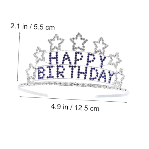 TOPPERFUN Geburtstagskrone aus Hochwertiger Legierung mit Funkelnden Strasssteinen Fünf Punkte Design Charmantes Stirnband für Mädchen Langlebiges Partyaccessoire von TOPPERFUN