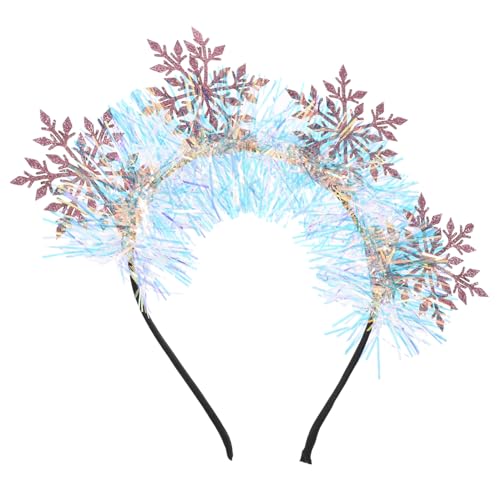 TOPPERFUN Glitzerndes Schneeflocken-stirnband Damen Weihnachts-haarreif Leichtes Party-zubehör für Festliche Anlässe Mädchen Winter Haarschmuck Rosa Silber von TOPPERFUN