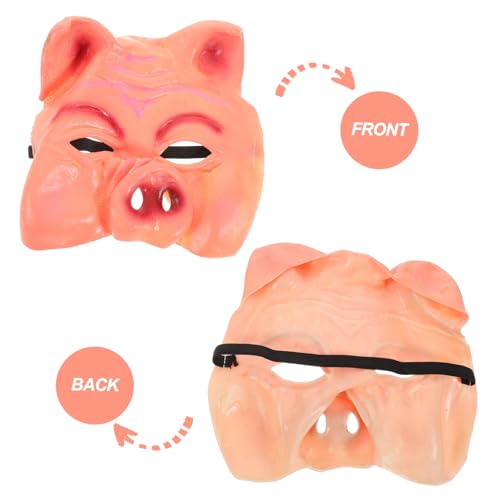 TOPPERFUN Gruselige Schweine maske Halloween Tiermaske für Erwachsene Halbgesichts maske Wiederverwendbar Atmungsaktiv Hautfreundlich Einzigartiges Design für Kostüm party Cosplay von TOPPERFUN