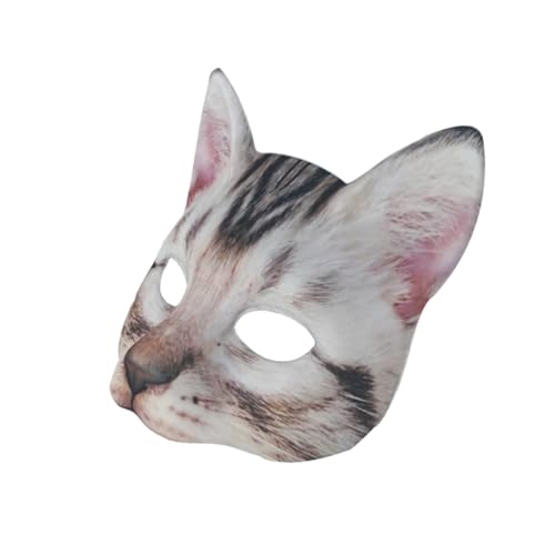 TOPPERFUN Halbgesichts Katzenmaske EVA Stoff Langlebig Lustiges Katzenkostüm für Halloween Maskenball Karneval Cosplay Unisex Partyaccessoire für Damen Herren von TOPPERFUN