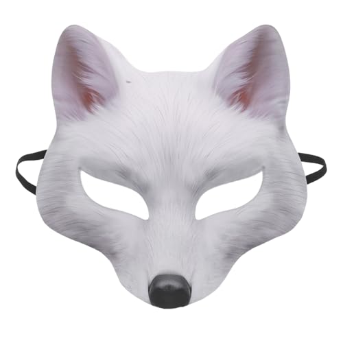 TOPPERFUN Halloween Fuchsmaske Halbgesichts Tierkostümmaske für Karneval und Cosplay mit Detailreichem Design Vielseitig für Maskerade Party und Verkleidung von Frauen und Männern von TOPPERFUN