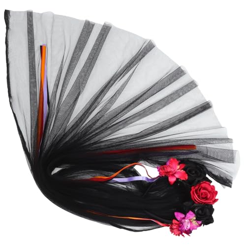 TOPPERFUN Halloween Haarreif mit Schwarzen und Roten Rosen Leichtes Langlebiges Stirnband für Damen und Mädchen für Cosplay Kostüm-party Tag der Toten und Halloween-festlichkeiten von TOPPERFUN