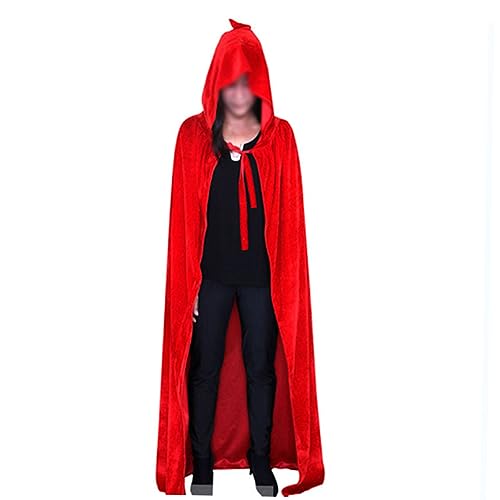 TOPPERFUN Halloween Hexenumhang für Damen Herren Verarbeitung für Cosplay Maskerade Kostümpartys Rot TOPPERFUN Halloween Hexenumhang für Damen Herren Verarbeitung für Cosplay Maskerade Kostümpartys Rot von TOPPERFUN