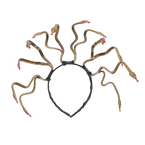 TOPPERFUN Halloween Kostüm Haarschmuck Schlangen Design Haarreifen Cosplay Zubehör für Halloween Partys und Kostüme Tiefgoldene Medusa TOPPERFUN Halloween Kostüm Haarschmuck Schlangen Design Haarreifen Cosplay Zubehör für Halloween Partys und Kostüme Tiefgoldene Medusa von TOPPERFUN