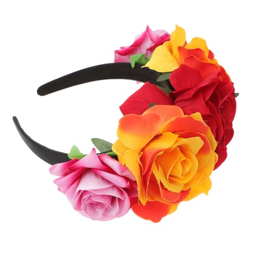 TOPPERFUN Halloween Stirnband Großes Rosenblumen Haarreif für Frauen und Mädchen Floraler Kopfschmuck für Cosplay Party Festival und Hochzeitsfotografie Auffälliges Halloween Accessoire von TOPPERFUN