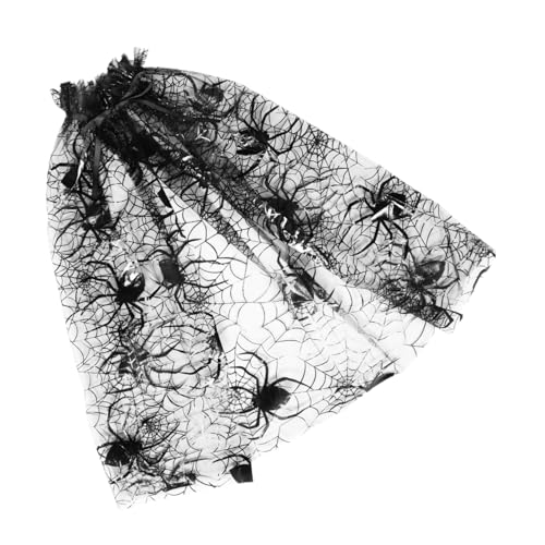 TOPPERFUN Halloween Umhang für Mädchen Spiderweb Tüll Cape Verstellbar Leicht und Atmungsaktiv für Karneval und Partys Sicheres Kostümzubehör für Halloween Verkleidungen von TOPPERFUN