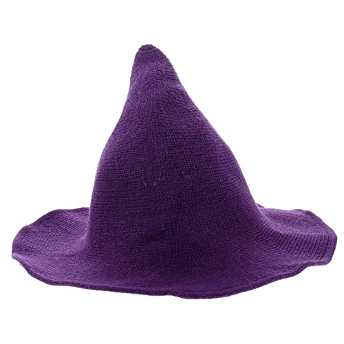 TOPPERFUN Hexenhut für Damen Baumwollmischung Faltbar Spitz Große Krempe für Halloween Karneval und Kostümpartys Tiefem Vielseitig Einsetzbar von TOPPERFUN